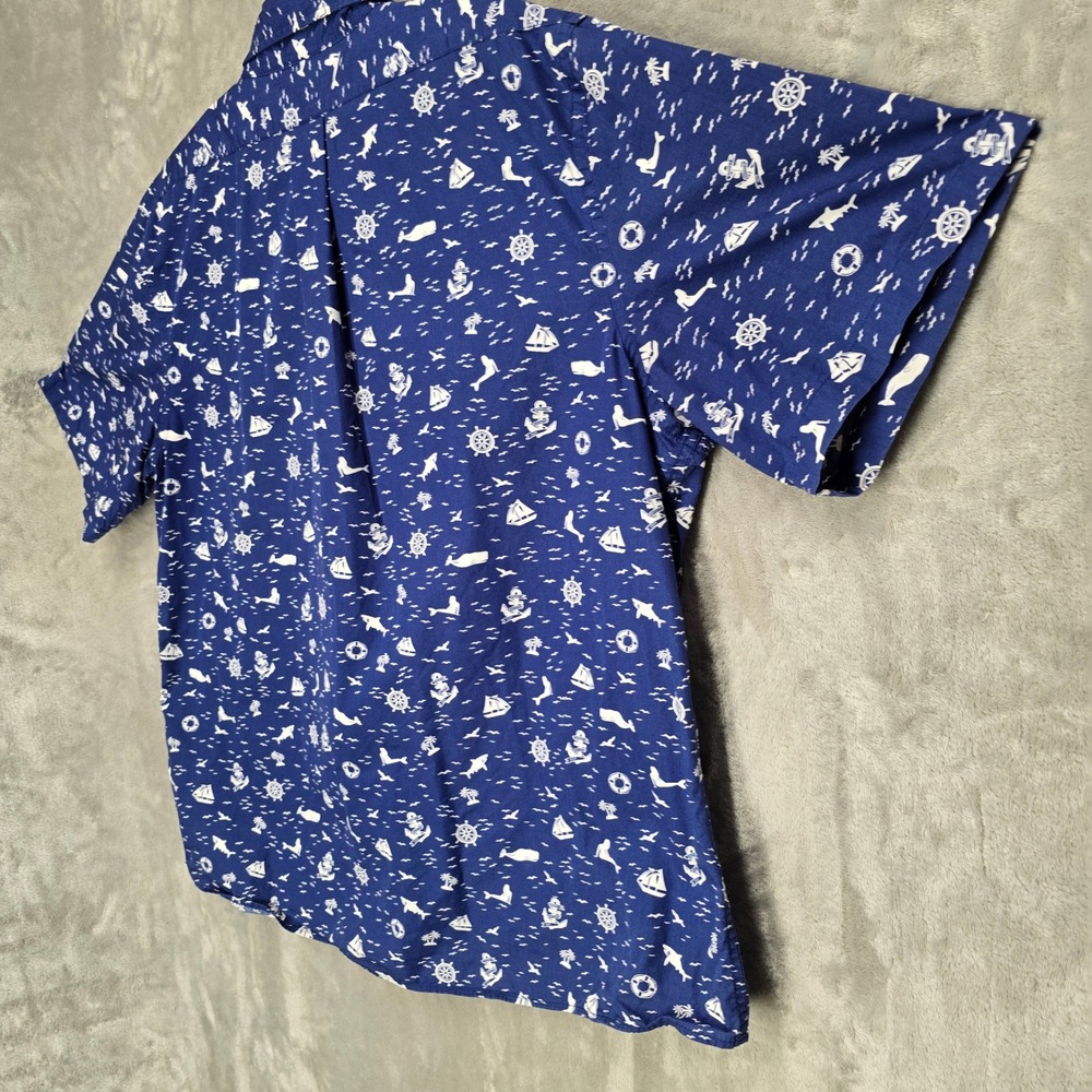 Brooks Brothers Regent Shirt Mens XXL Blue Nautical Whale Mermaid Anchor Cotton - Picture 11 of 13
